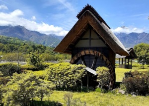 ブルーベリー農園近くの夏の水車小屋